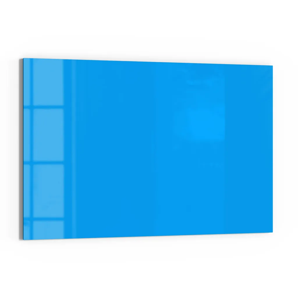 DEQORI Magnettafel Glas 90x60 cm 'Hellblau' beschreibbar Whiteboard Pinnwand Küche